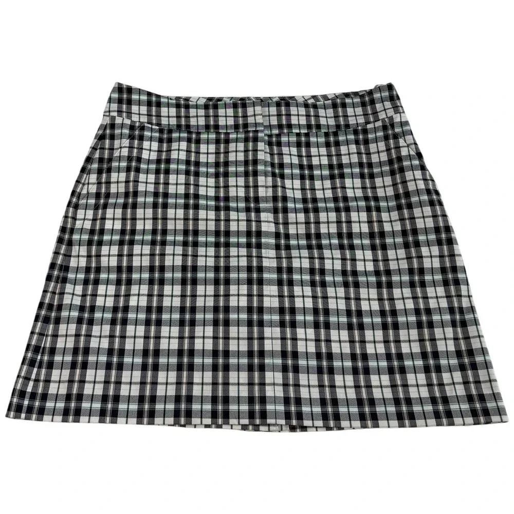 IzodGolf Skort Black White Plaid Performance Activewear Skirt Women's Size 8 - Picture 2 of 8